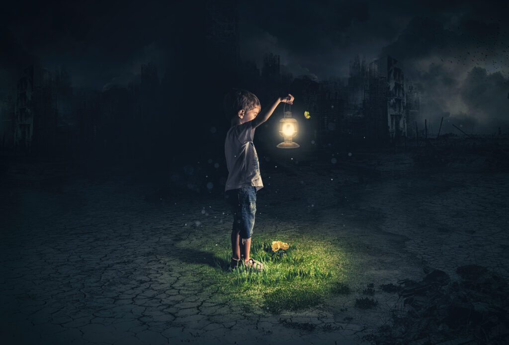 Boy with lantern